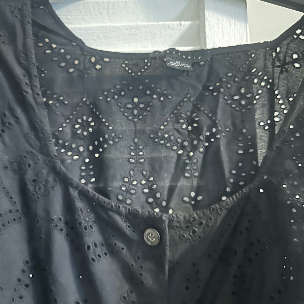 Black Eyelet Blouse. Button Down Front By Sanctua… - image 3